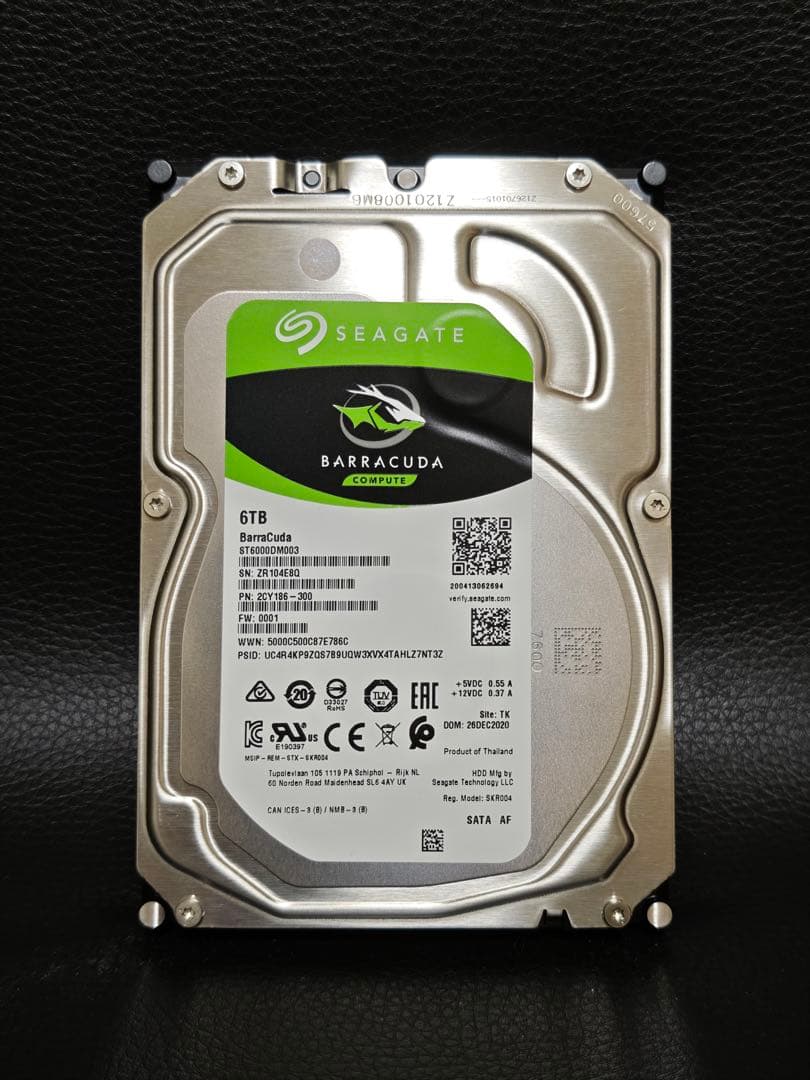 【ほぼ新品】シーゲート 3.5インチ 6TB HDD ST6000DM003