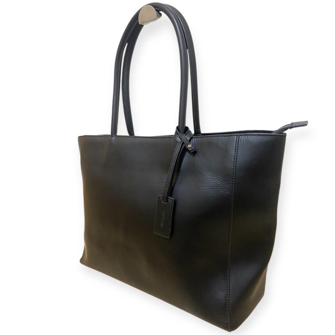 MURA トートバッグ　大容量　黒本革　レザー　A4収容