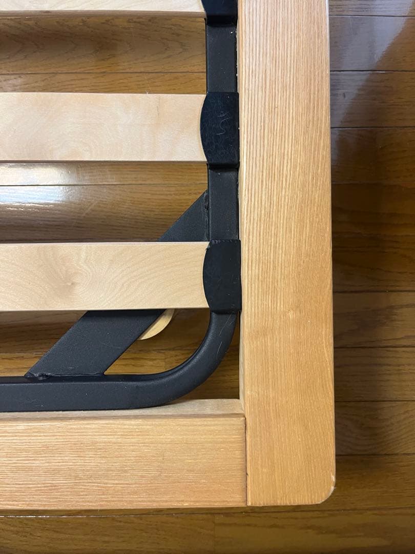 無印　タモ材　ダブルベッドフレーム