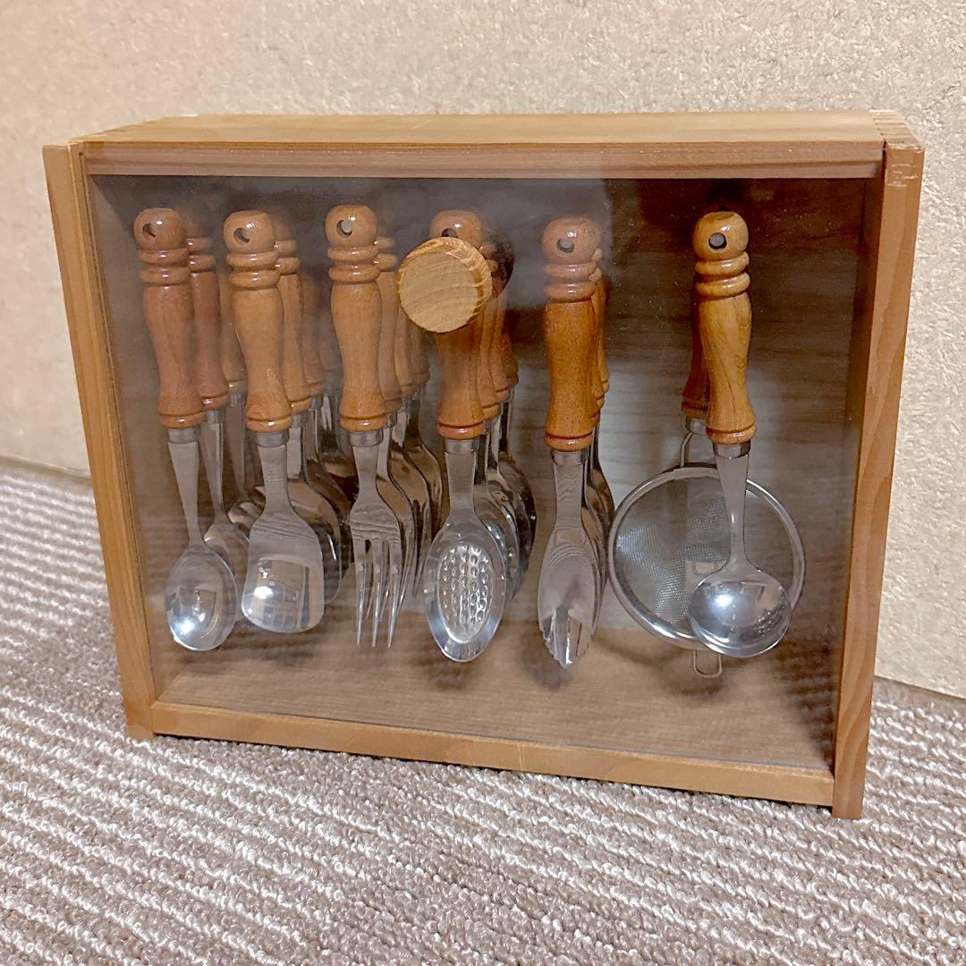 カトラリーセット 10点 木製ケース付き