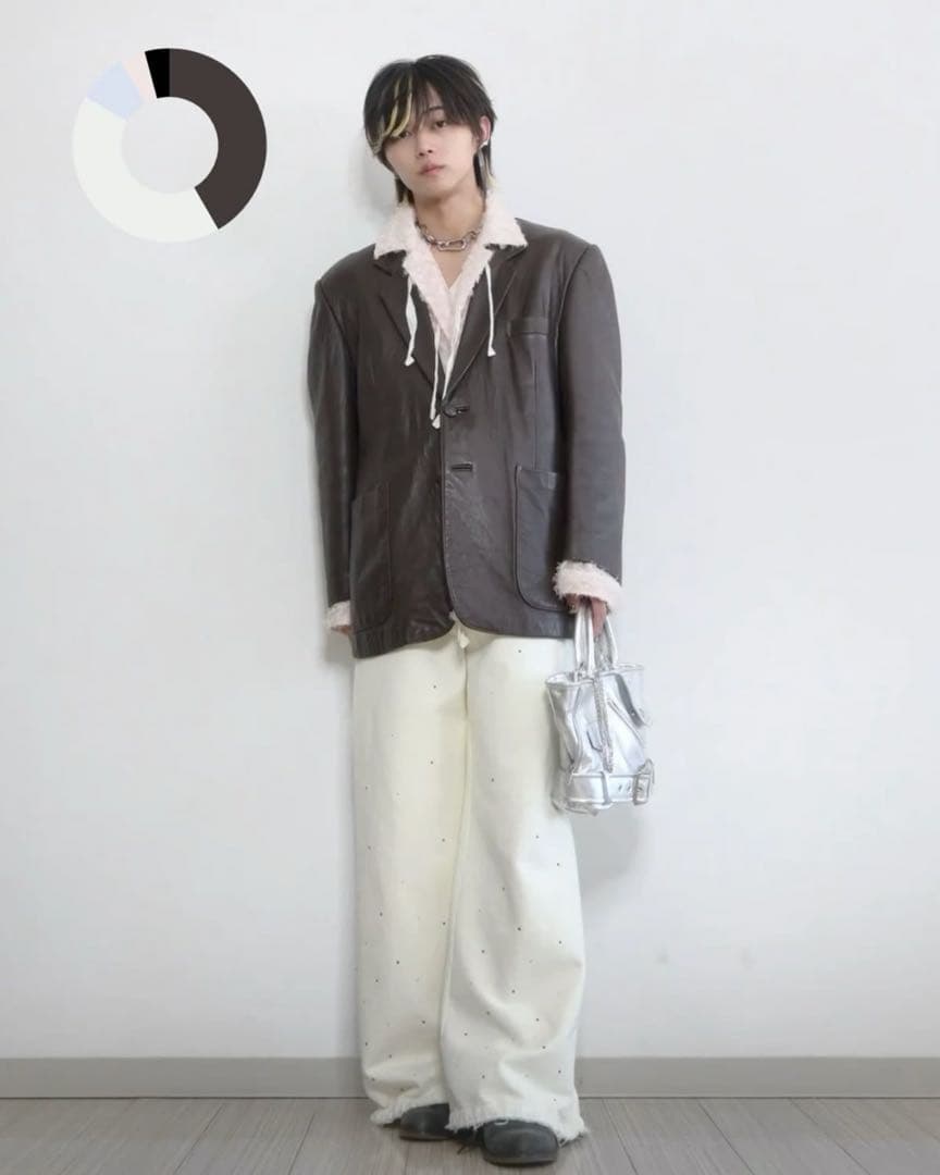 ユナイテッドアローズ 2Bレザージャケット 牛革 テーラード ブラウン M