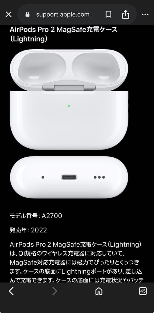 AirPods Pro 2 (Lightning) 本体+充電ケース