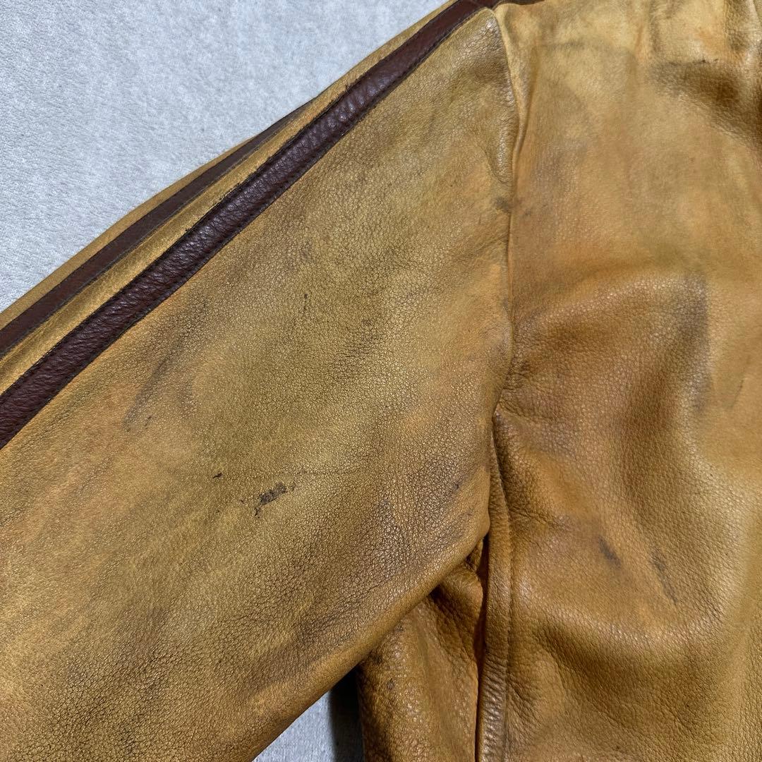 専用★希少✨メンズL Schottクラシックレーサー　シングルライダース　イエロ