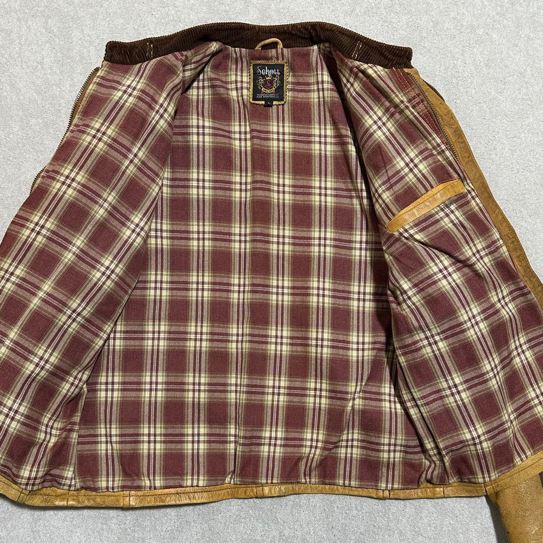 専用★希少✨メンズL Schottクラシックレーサー　シングルライダース　イエロ