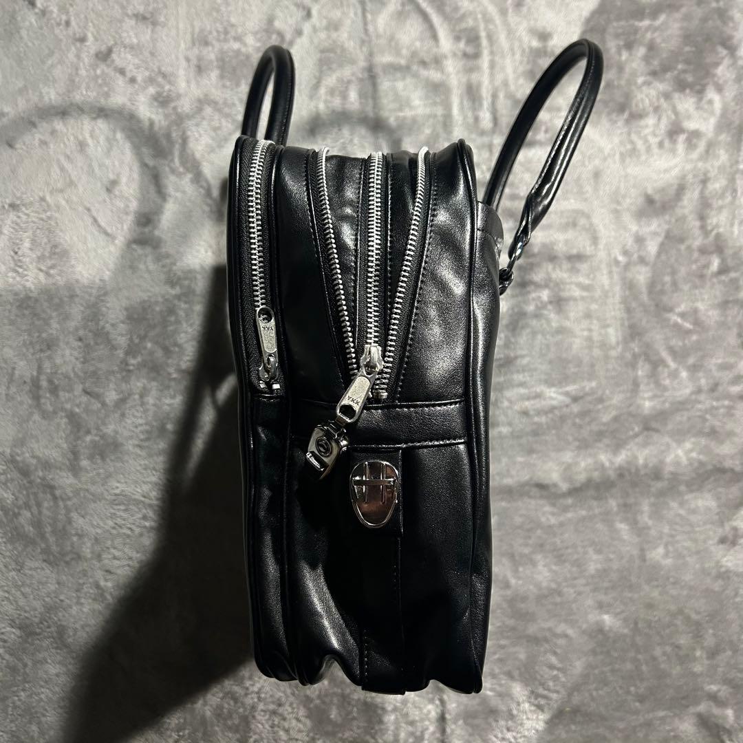 ギャルソン フェイクレザーハンドバッグ スクール ブリーフ 青山 黒