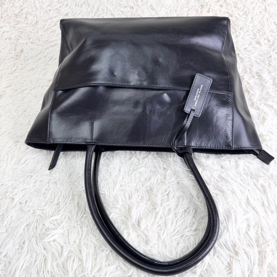 【鬼美品】グリーンレーベルリラクシング 本革 レザー トートバッグ ブラック