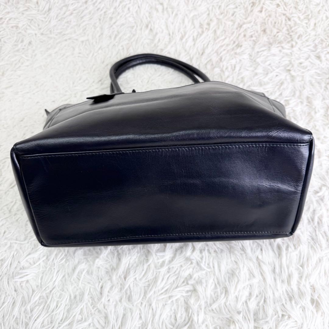 【鬼美品】グリーンレーベルリラクシング 本革 レザー トートバッグ ブラック