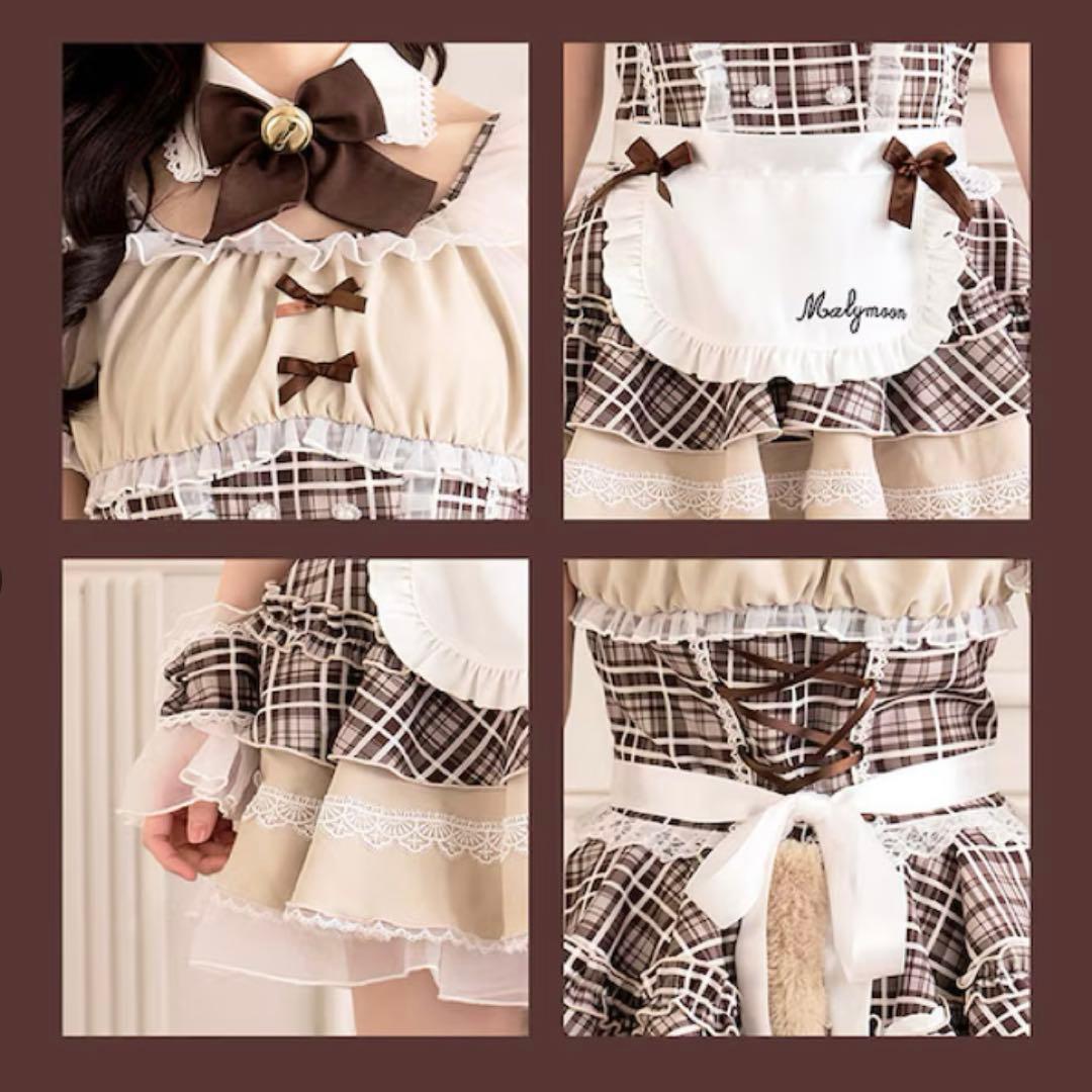 ロイヤルチェックキティメイド オリジナルコスプレ9点セット 【Malymoon】