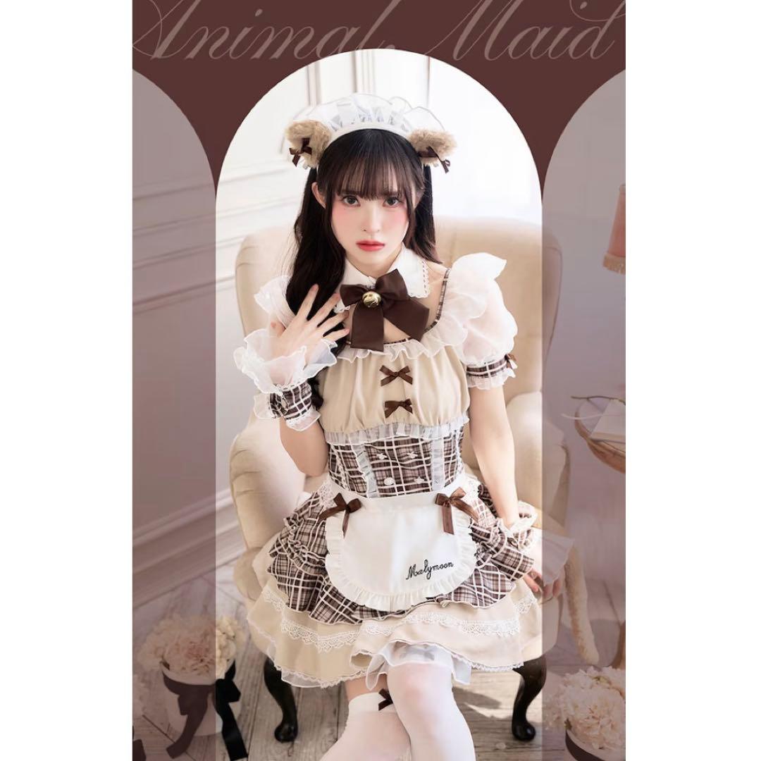 ロイヤルチェックキティメイド オリジナルコスプレ9点セット 【Malymoon】