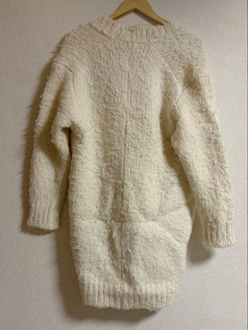 オーラリーウール、アルパカフリンジロングカーディガン