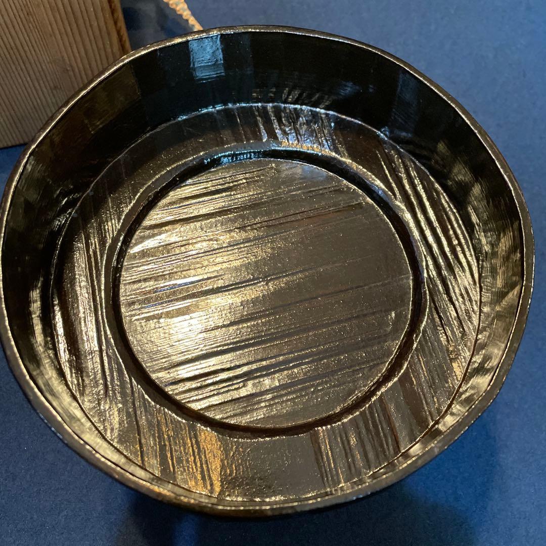 茶道具「菓子器」千家十職【飛来一閑】(造)の『独楽形 菓子器』共箱