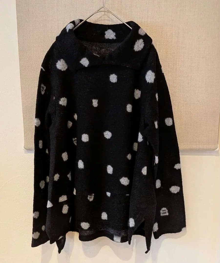 センソユニコ 慈雨 ジウ ウール フレアプルオーバーニット　水玉 40