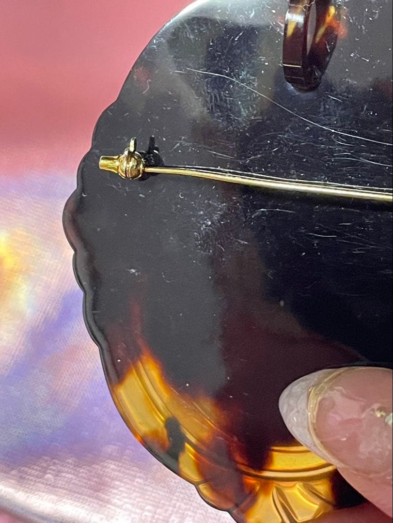 カメオ ベッコウ カメオ 希少 ヴィンテージ サイン入り