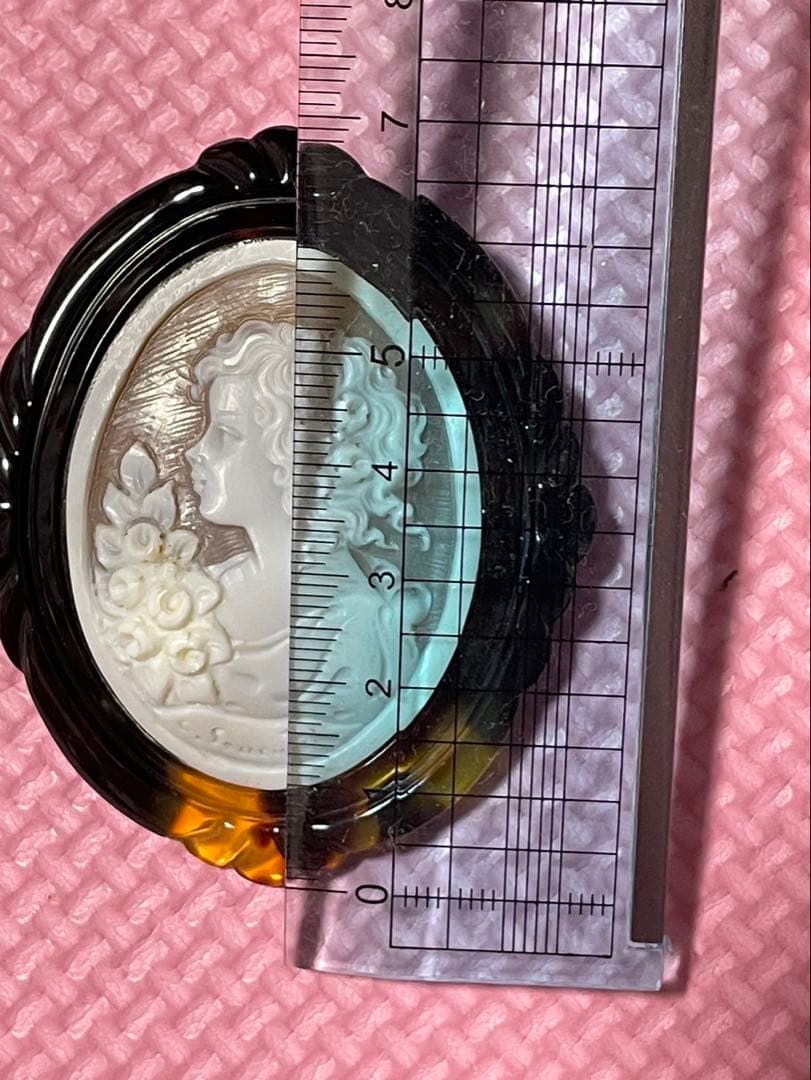 カメオ ベッコウ カメオ 希少 ヴィンテージ サイン入り