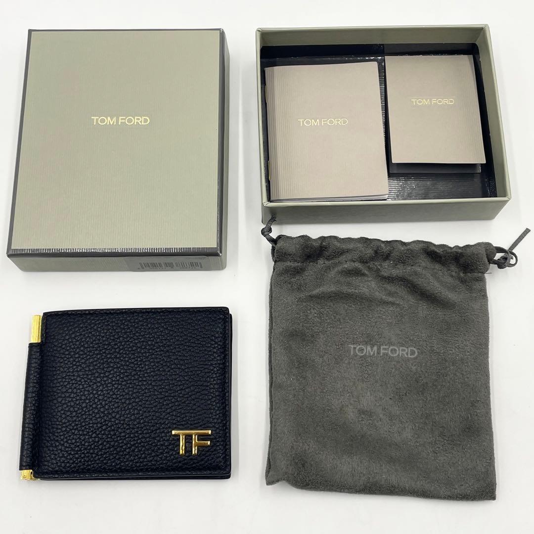 現行•未使用級✨TOM FORD トムフォード マネークリップ 折り財布TFロゴ