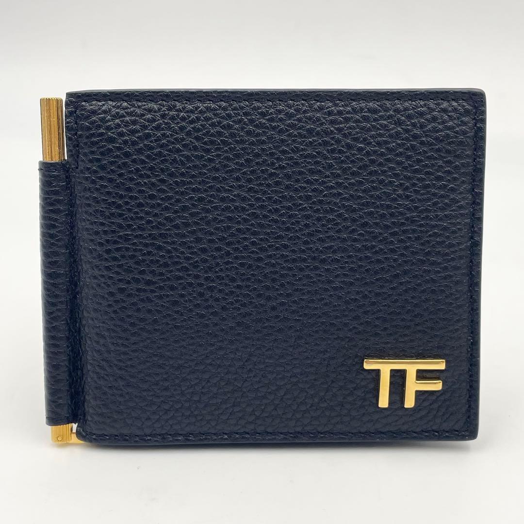 現行•未使用級✨TOM FORD トムフォード マネークリップ 折り財布TFロゴ
