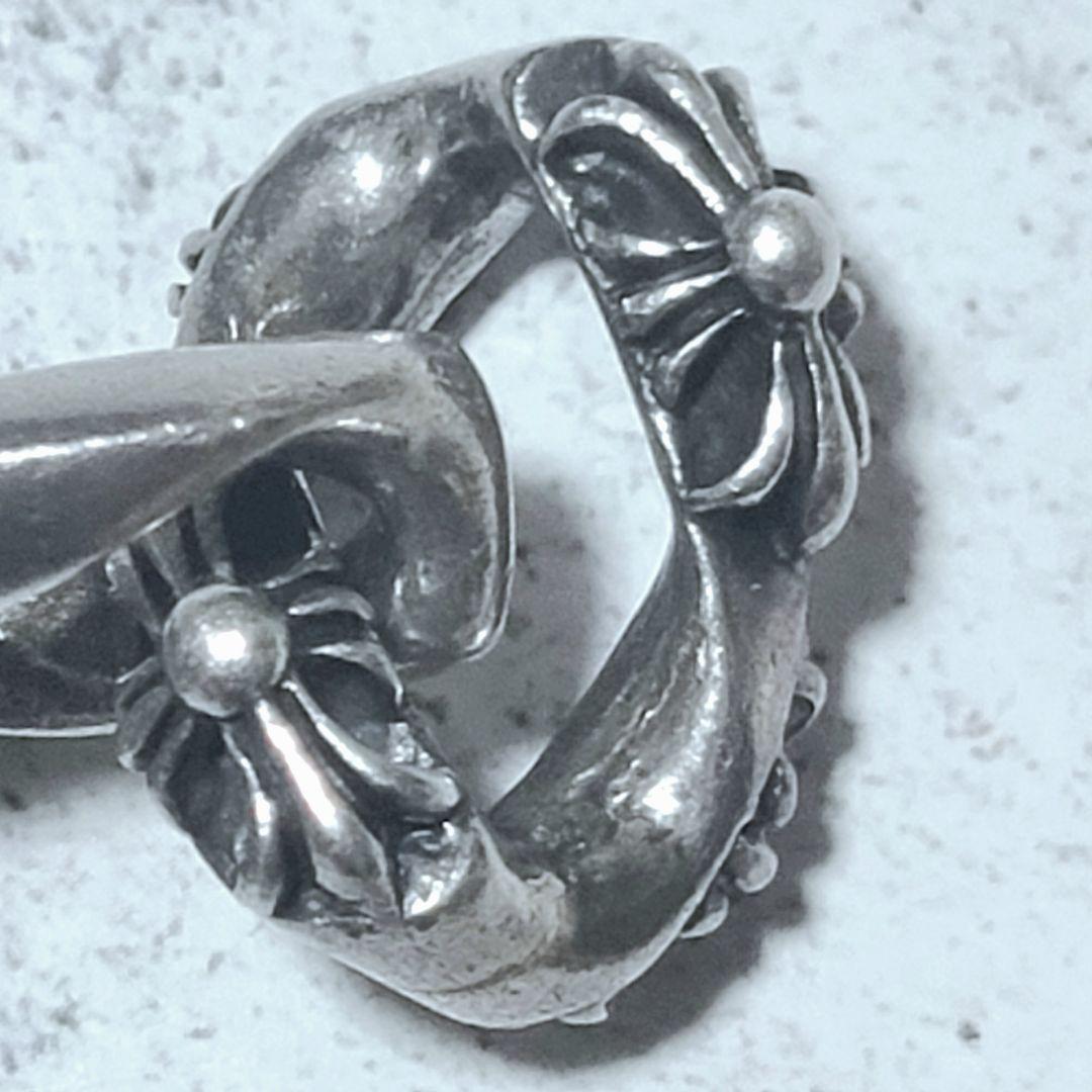 シルバー925 フレア クロス キーチェーン クリップ ノーブランド 百合 ユリ