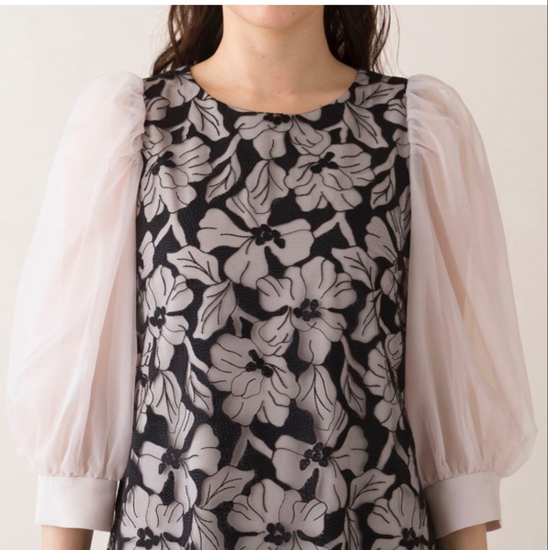 47300円　ローズティアラ人気ピンク42 チュール刺繍ワンピース　新品タグ付き