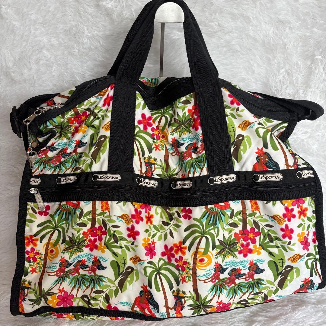 LeSportsac ハワイ限定モデル　フラダンス　 鍵付き　大容量　ポーチ付き