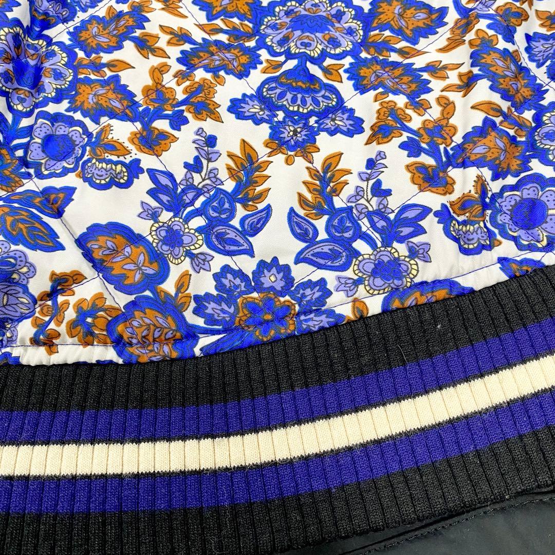 美品　コーチ　コート　中綿　ライナー　花柄　ウール　レザー　ブラック　35015