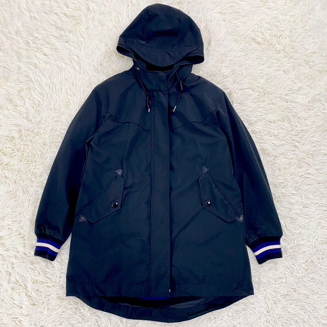 美品　コーチ　コート　中綿　ライナー　花柄　ウール　レザー　ブラック　35015