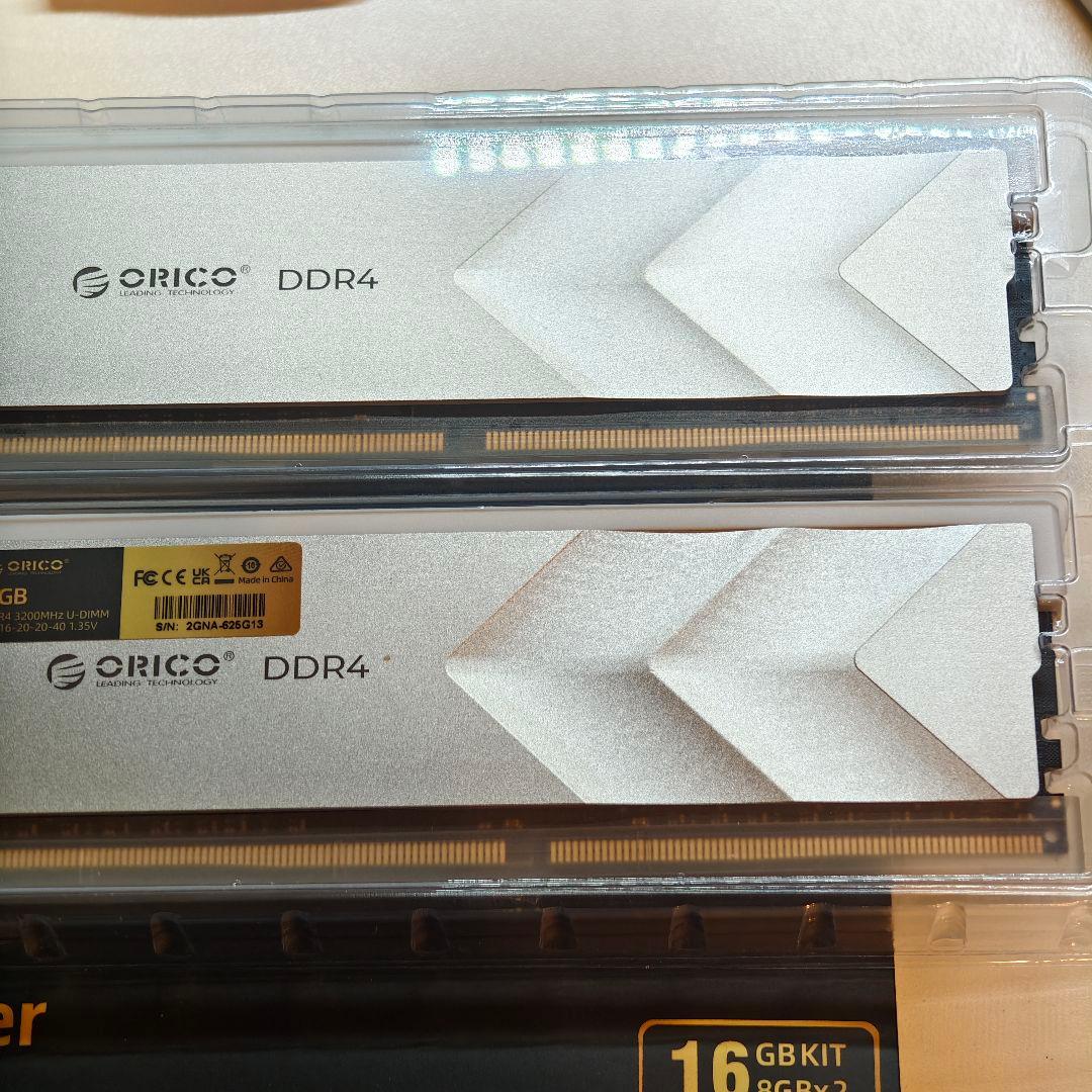 orico DDR4 16GBメモリ3200MHz 8GB2枚