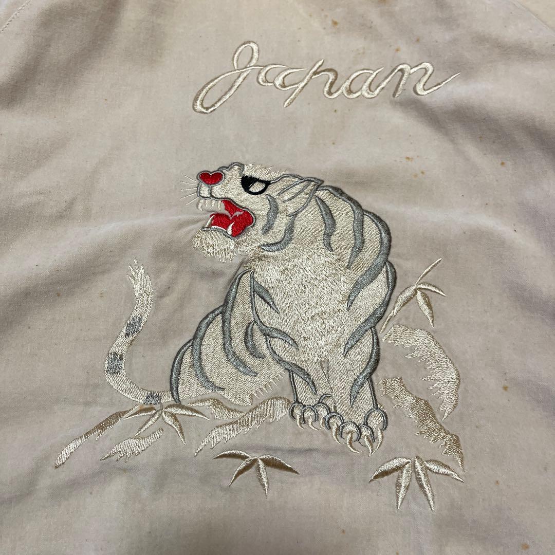 AVIREX 別珍スカジャン L 赤 刺繍 舞妓 虎 和柄 ヴィンテージ