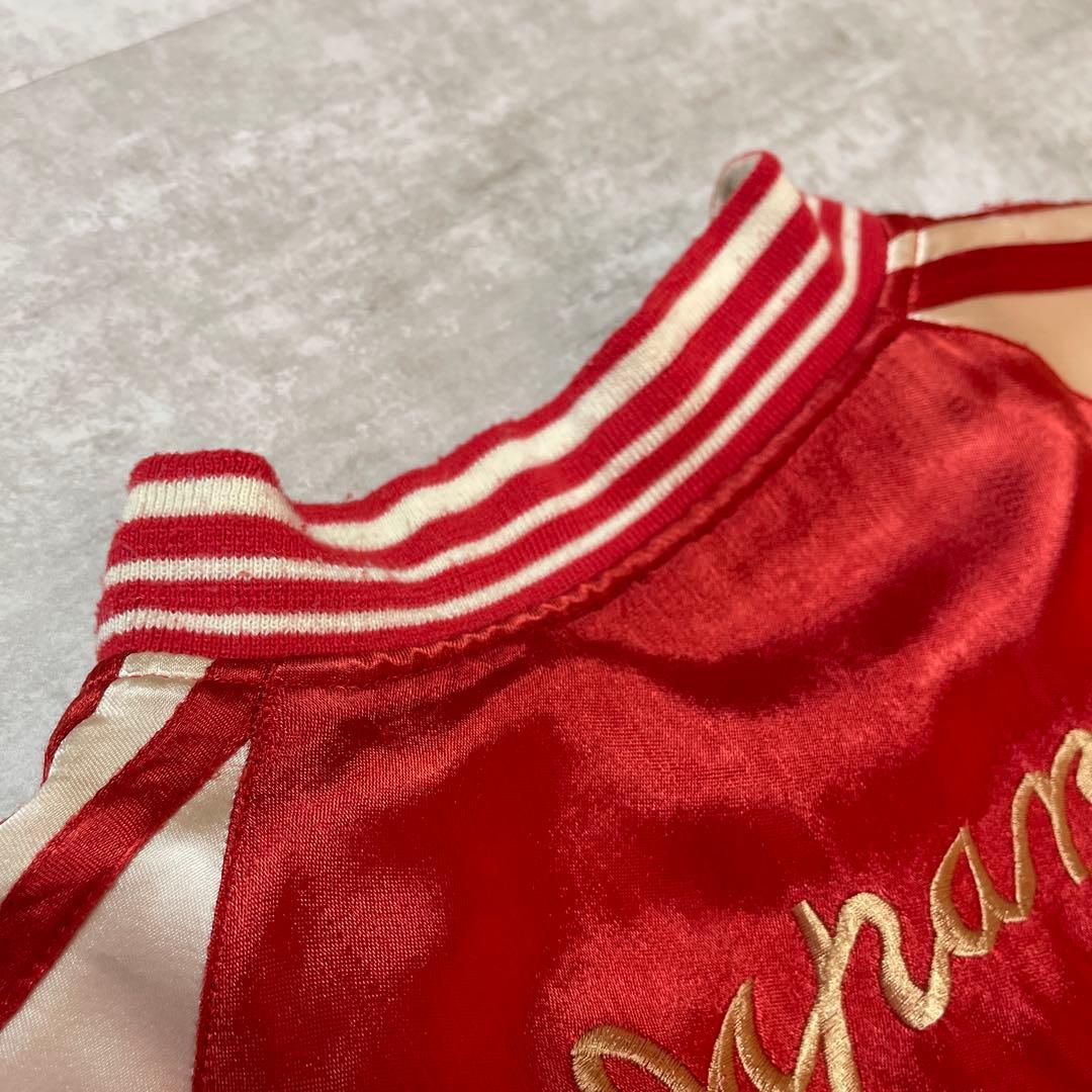 AVIREX 別珍スカジャン L 赤 刺繍 舞妓 虎 和柄 ヴィンテージ