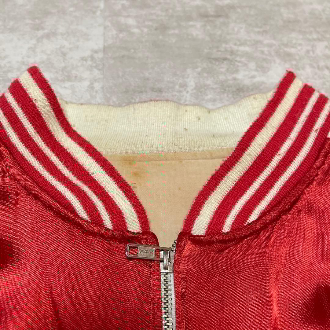 AVIREX 別珍スカジャン L 赤 刺繍 舞妓 虎 和柄 ヴィンテージ