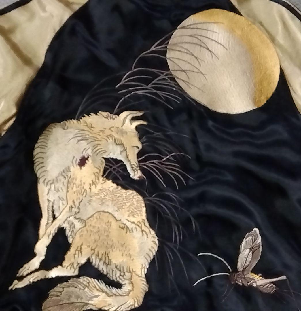 花旅楽団 スプリクト リバーシブルスカジャン 月見狐柄 レーヨン製sizeL