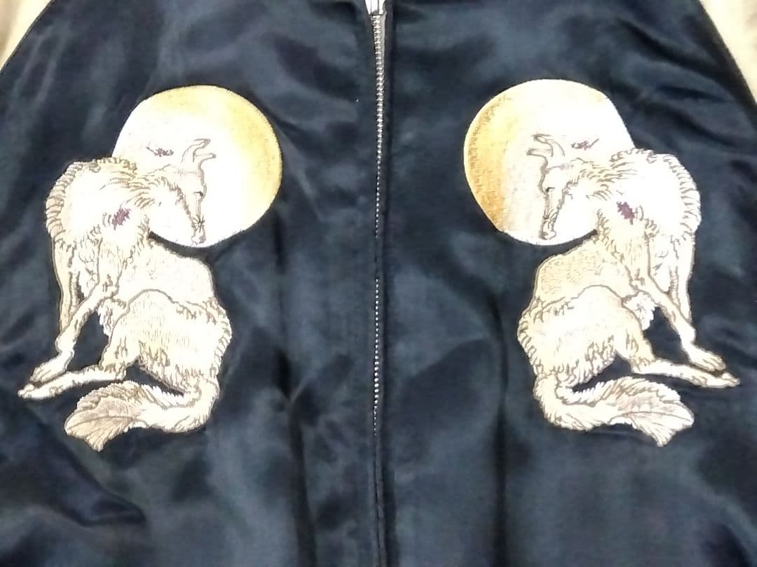 花旅楽団 スプリクト リバーシブルスカジャン 月見狐柄 レーヨン製sizeL