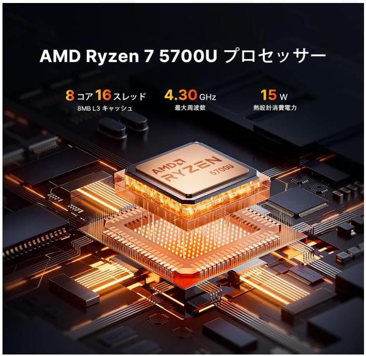 32GB 1TB ミニPC Ryzen 7 5700U BOSGAME P4