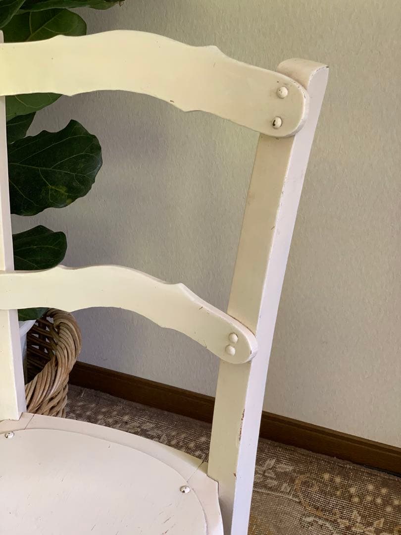 フランスアンティーク チェア ホワイトペイント フレンチペイント