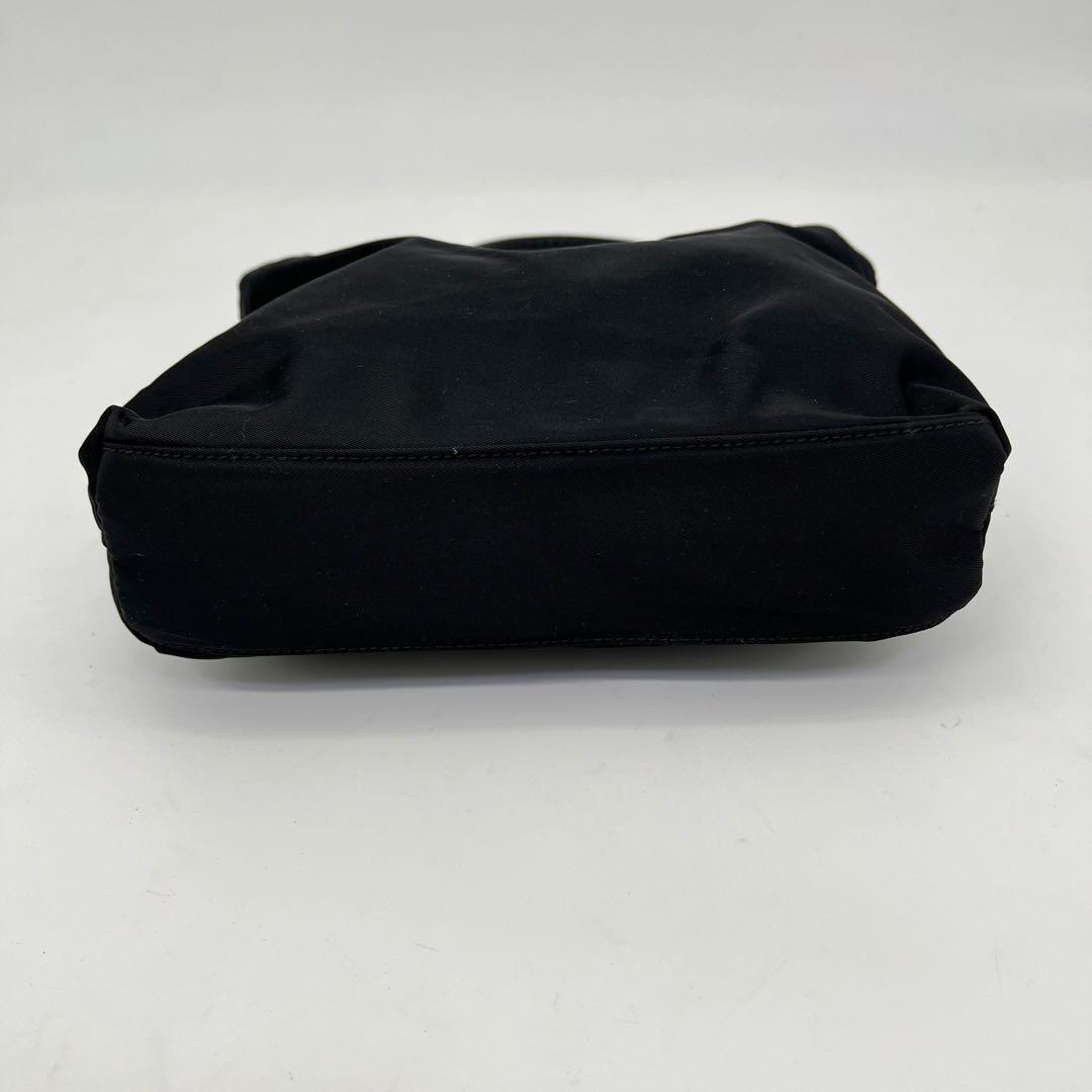 PRADA ハンドバッグ ミニトート 手提げ 三角プレート テスートナイロン 黒