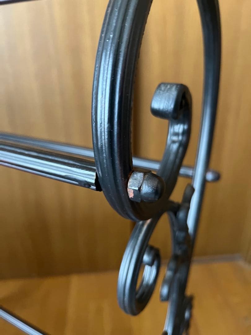 アイアン製　タオルハンガー　ブラック 組み立てカンタン