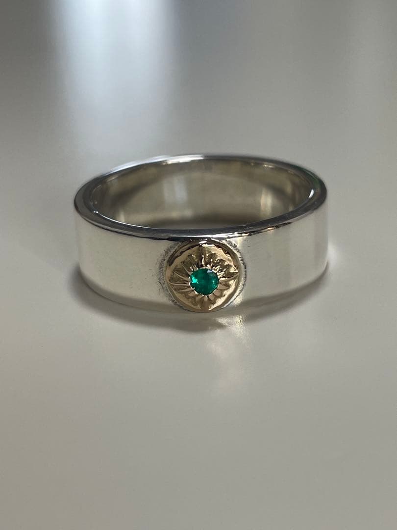 ARIZONA FREEDOM SV925×K18×エメラルド リング 24号
