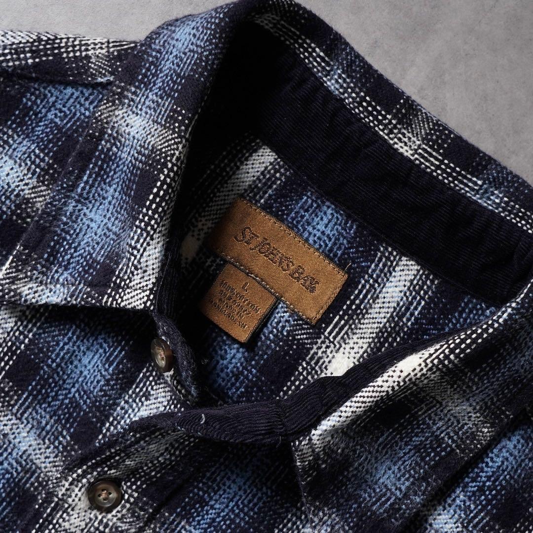 90s~ ST. JOHN'S BAY オンブレチェックシャツ ヘビーネルシャツ