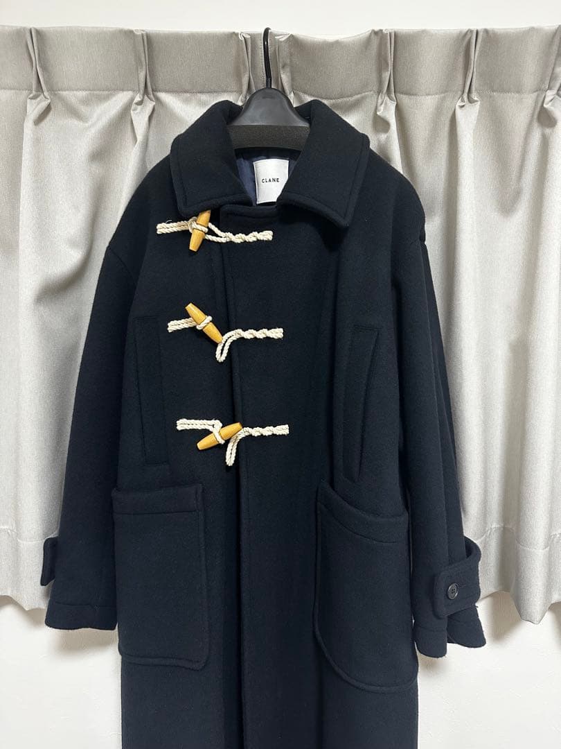 【本日限定】clane over maxi duffle coat navy
