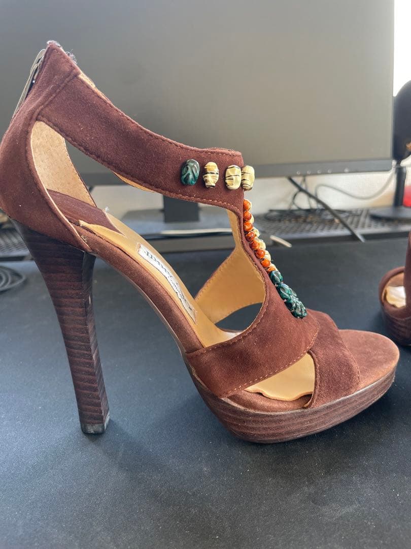 JIMMY CHOO 未使用近い 飾り付 サンダル 23cm