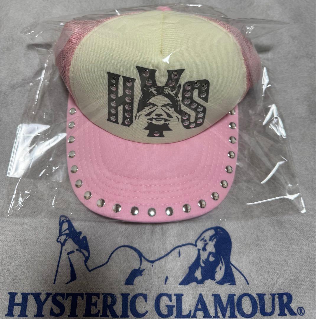 新品 大人気！HYS メッシュキャップ【SEE NO EVIL スタッズ】ピンク