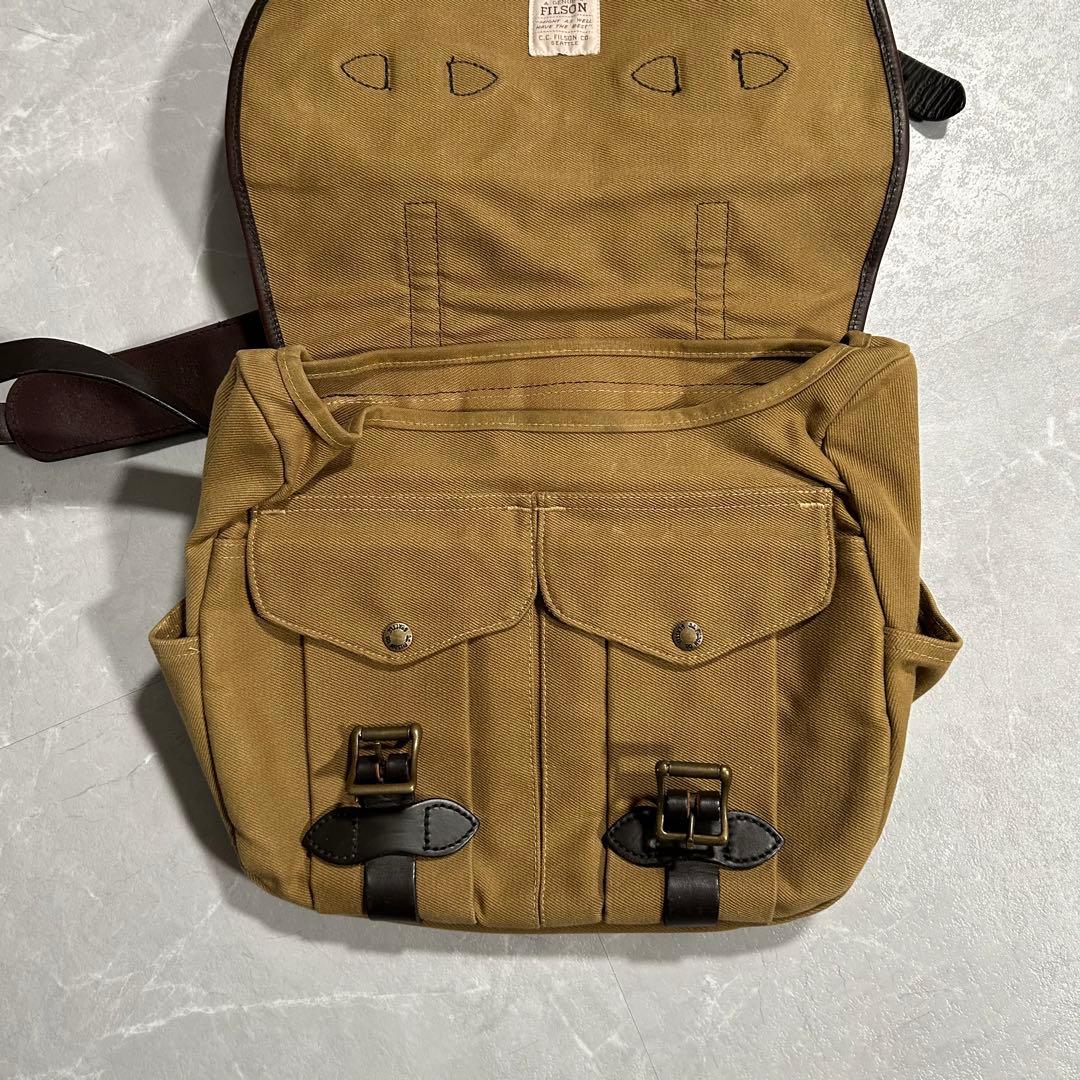 FILSON ミディアムフィールドバッグ USA製 ショルダー オイルド カバン