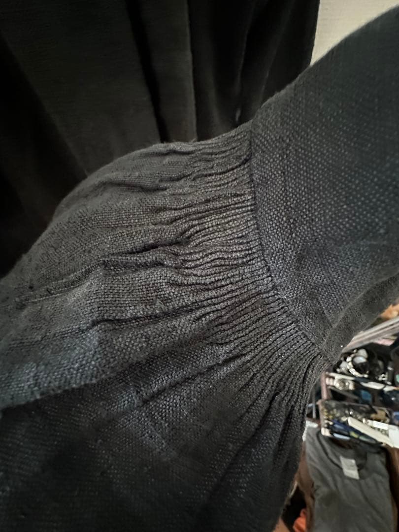 1900s〜10s アンティーク　ブラックリネンシャツ　スモック