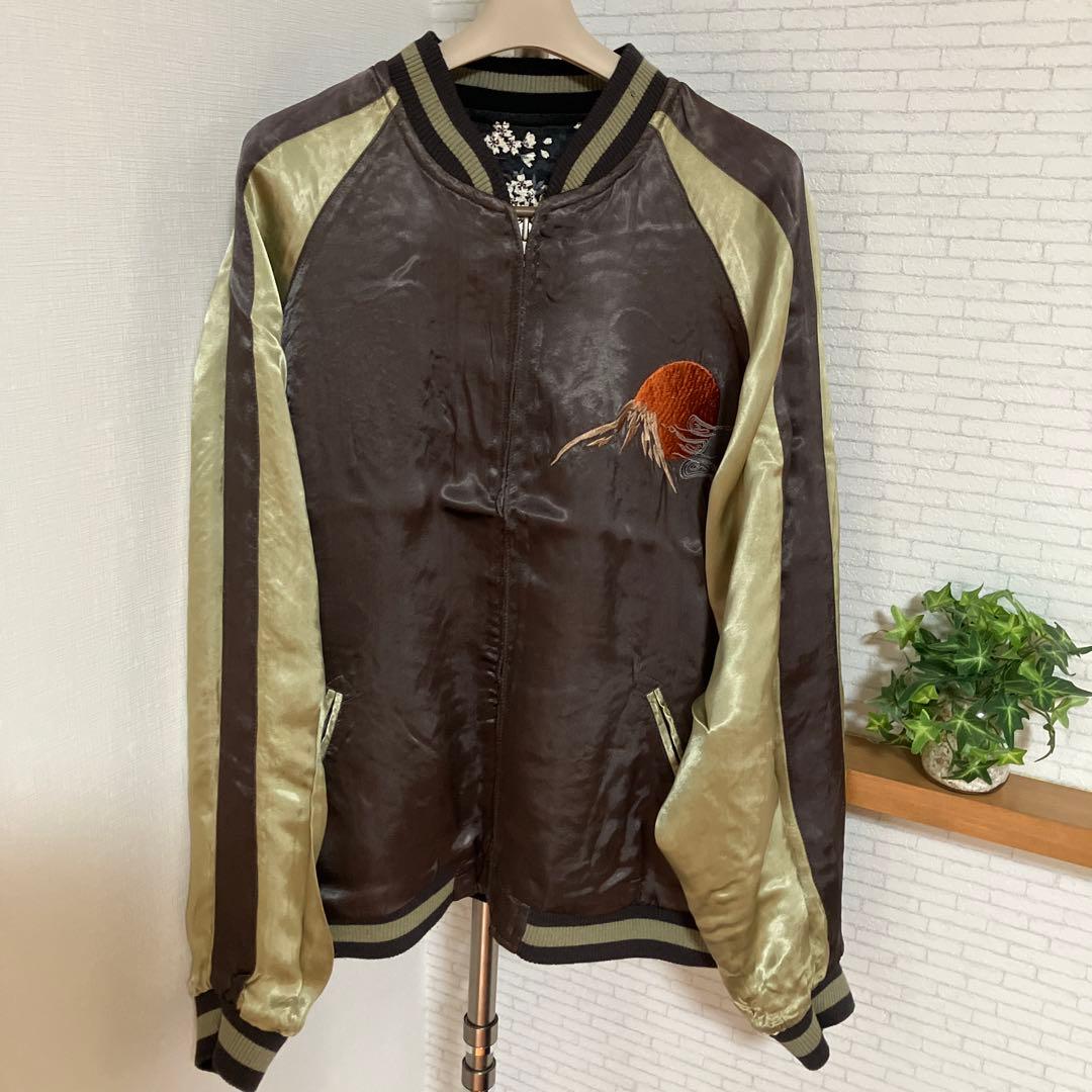 SATORI サトリ　スカジャン　リバーシブル　レーヨン　和柄　虎　鷲　鷹　桜