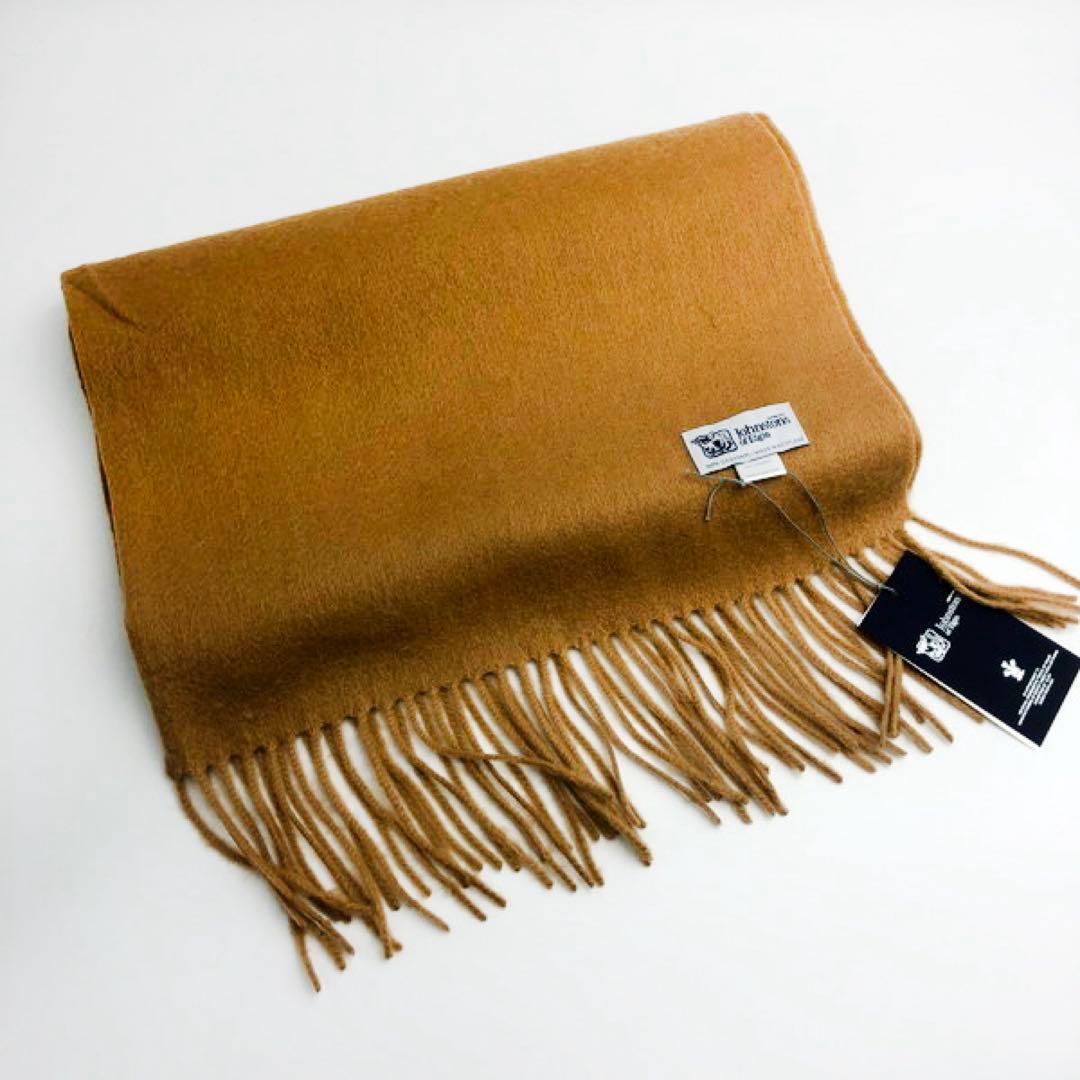 ジョンストンズ　中判　マフラー　スカーフ　キャメル