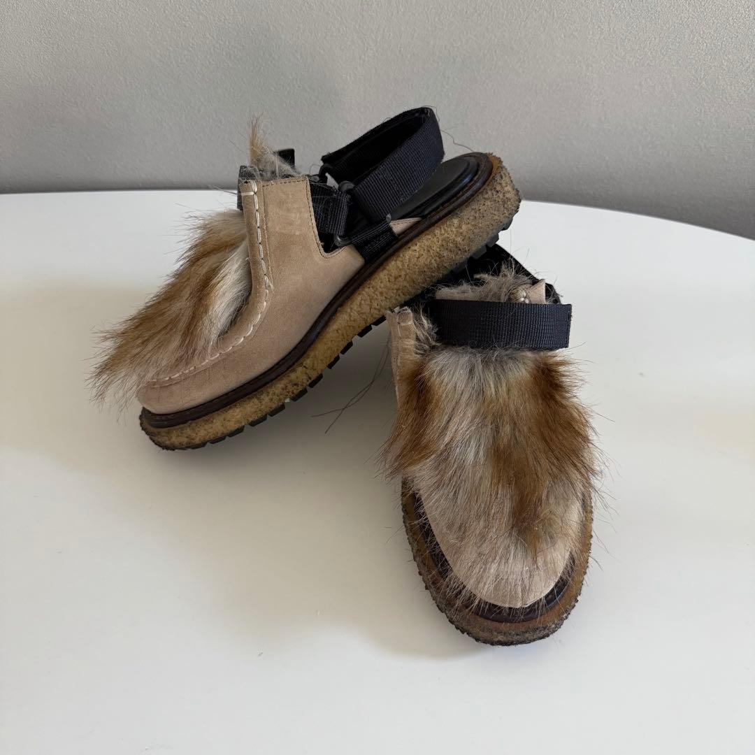 期間限定値下げ sacai ファーサンダル カウハイド