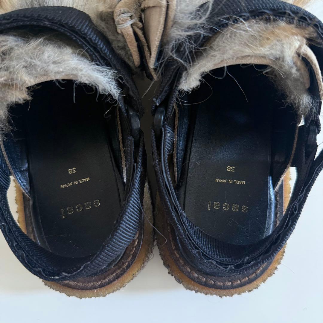 期間限定値下げ sacai ファーサンダル カウハイド