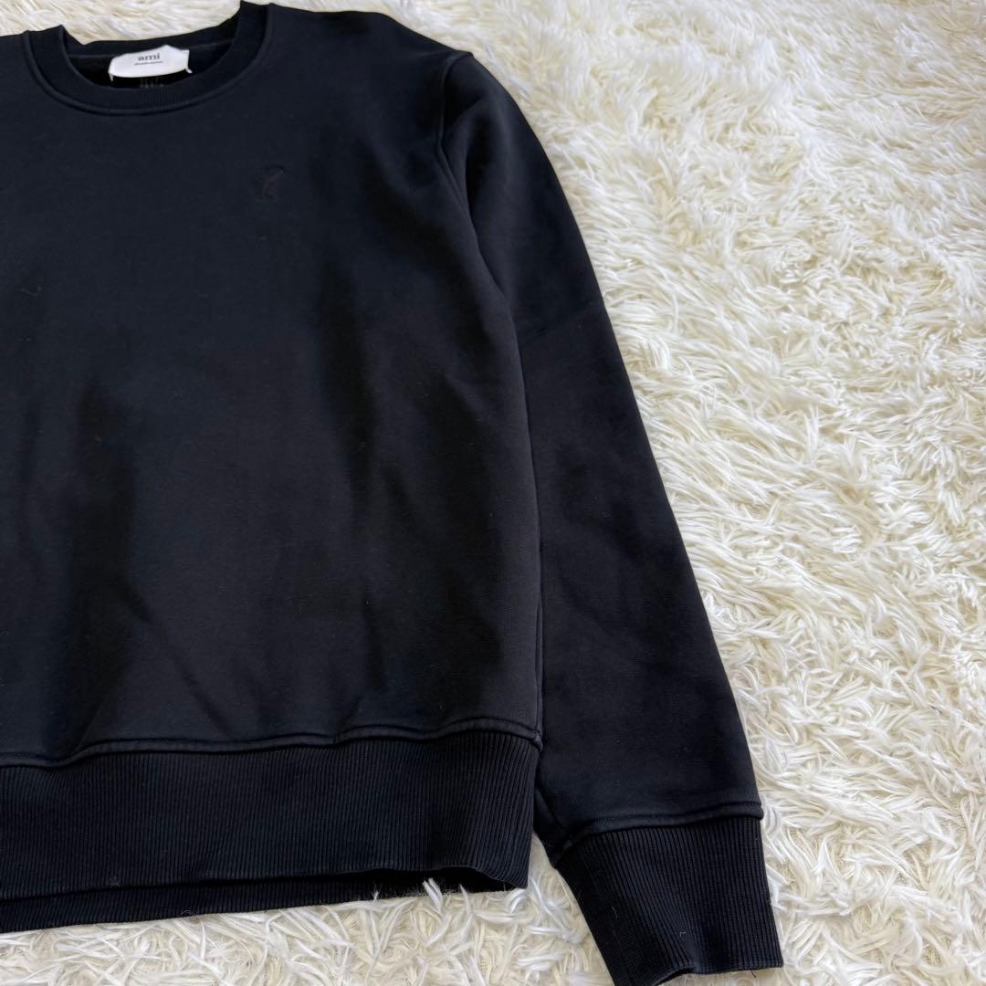 【アミ パリス】美品 トレーナー 刺繍黒 ブラック Mサイズ メンズ