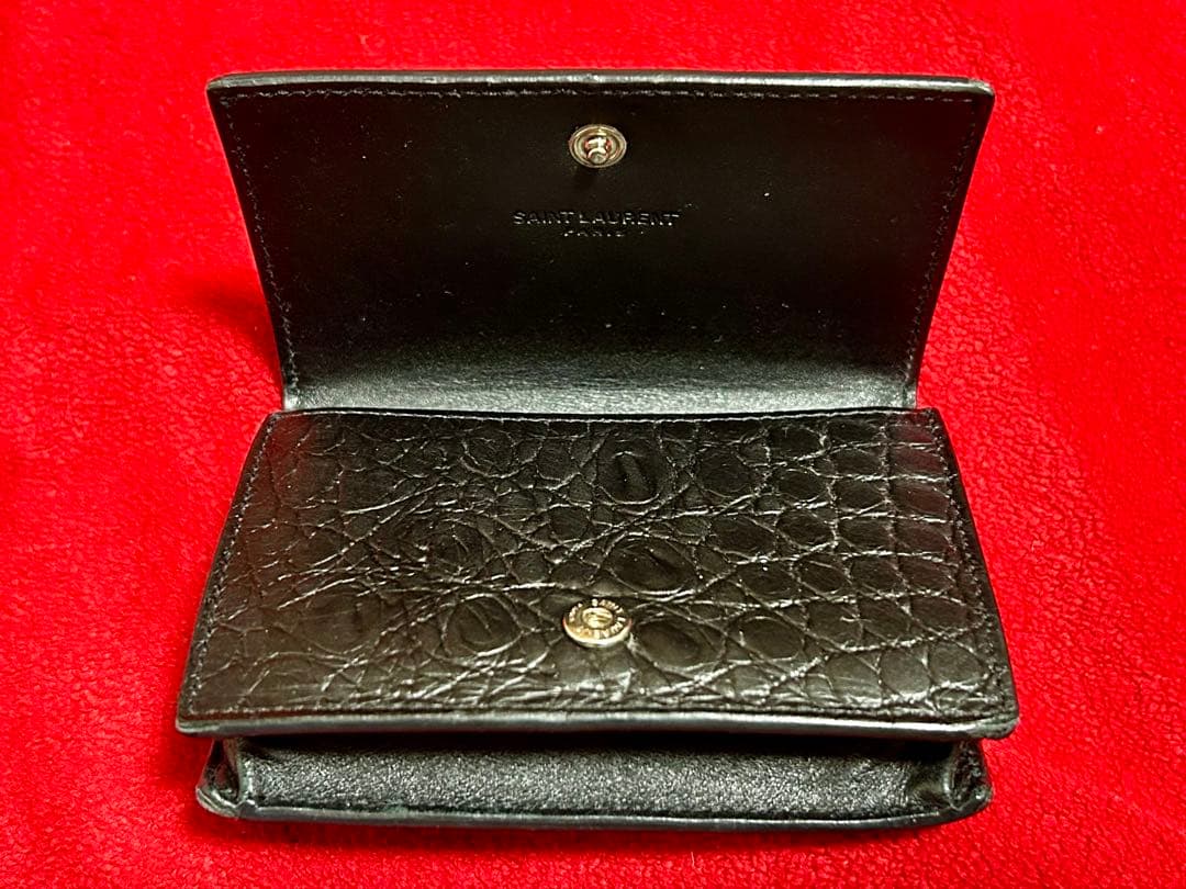 サンローランパリ クロコ 名刺入れ カードケース