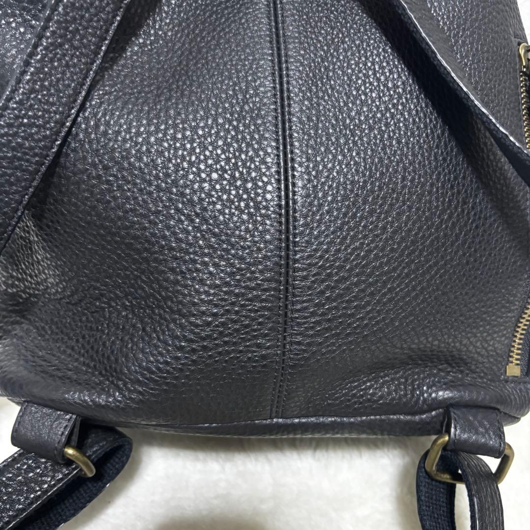 極美品⭐️Dakota シボ革　リュック ブラック レザー パッチ