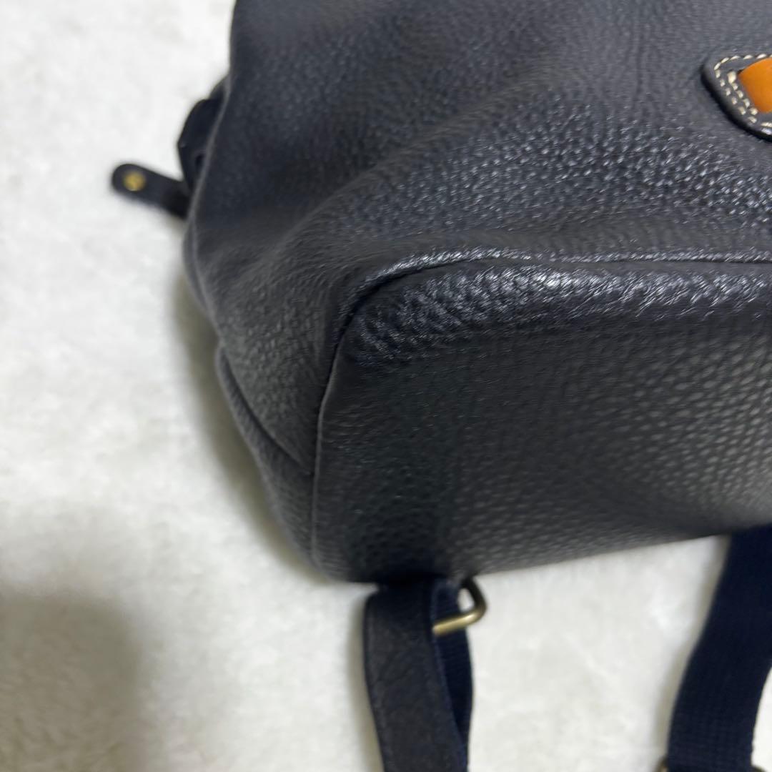 極美品⭐️Dakota シボ革　リュック ブラック レザー パッチ